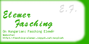 elemer fasching business card
