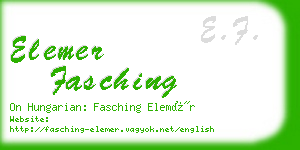 elemer fasching business card